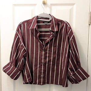 Madewell Straight-Hem Striped Shirt in Poplin - Size S